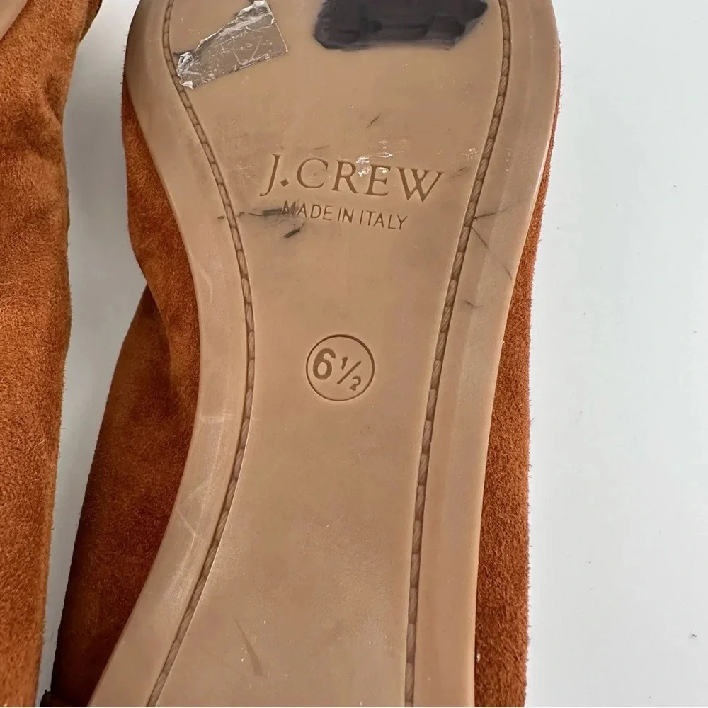 J crew womens ballet flats size 6.5 brown Italian suede  hidden wedges